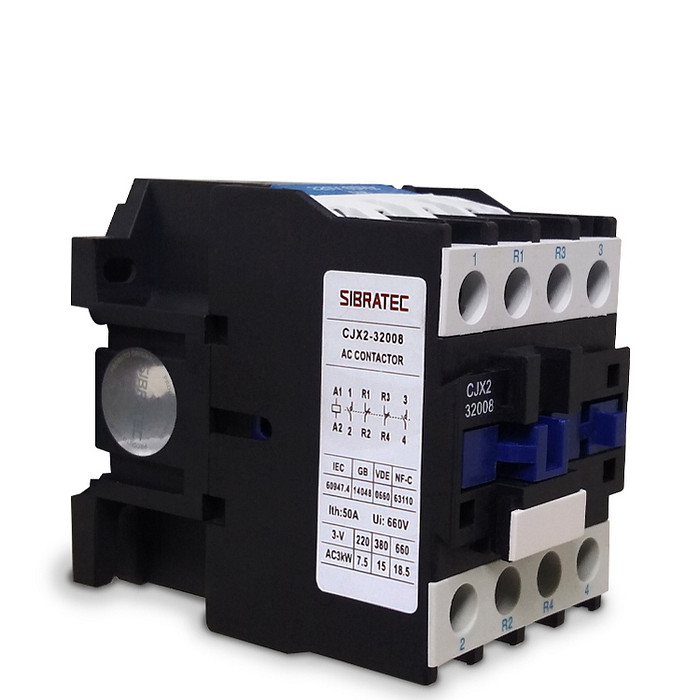 Contator Tetrapolar (2Na+2Nf) 32A Bobina 220V para Transferência de Redes - CJX2-32008