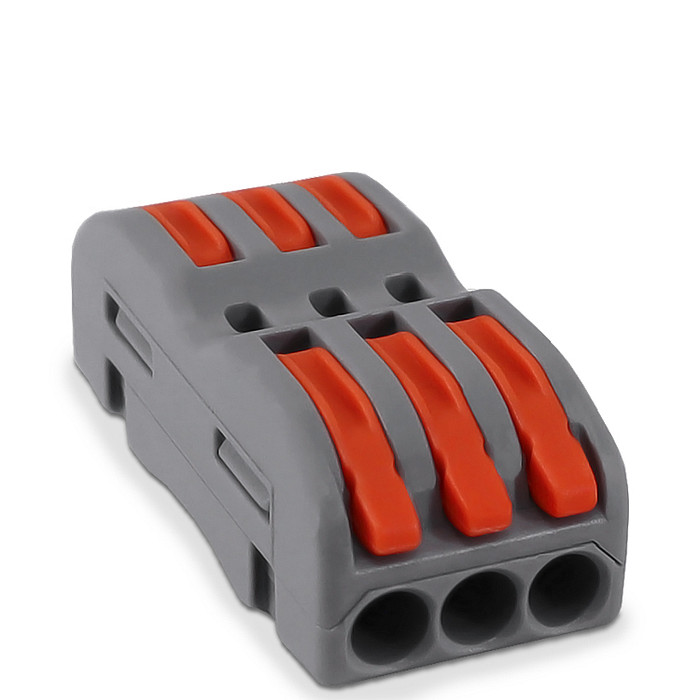 Conector de Emenda Rápida 3 Vias 3 Polos para Cabo até 4mm² Corrente máx. 32A - KV212