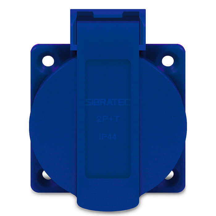 Tomada De Embutir Azul com Tampa 2p+t Padrão Brasileiro 10a / 20a  - TBSE