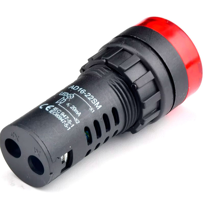 Buzzer Sinalizador Audiovisual Led Vermelho 12V Dc/Ac 22mm - AD16-22SM