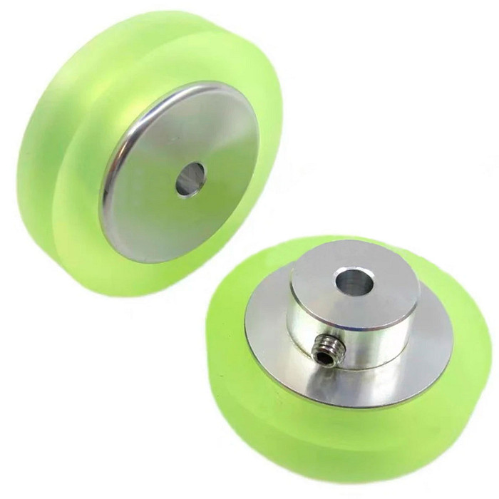 Roda Roldana de Silicone 200mm para Encoder Eixo 6mm