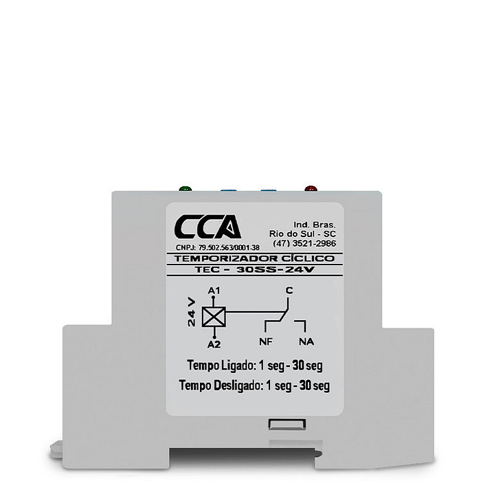 Temporizador Cíclico Liga 0-30 Seg. X Desliga 0-30 Seg. - 24V