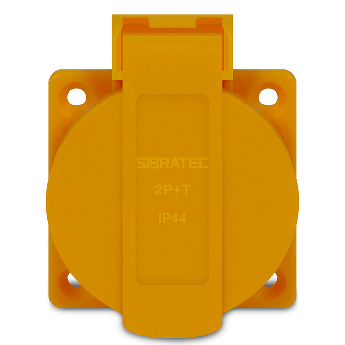 Tomada De Embutir Amarelo com Tampa 2p+t Padrão Brasileiro 10a / 20a  - TBSE