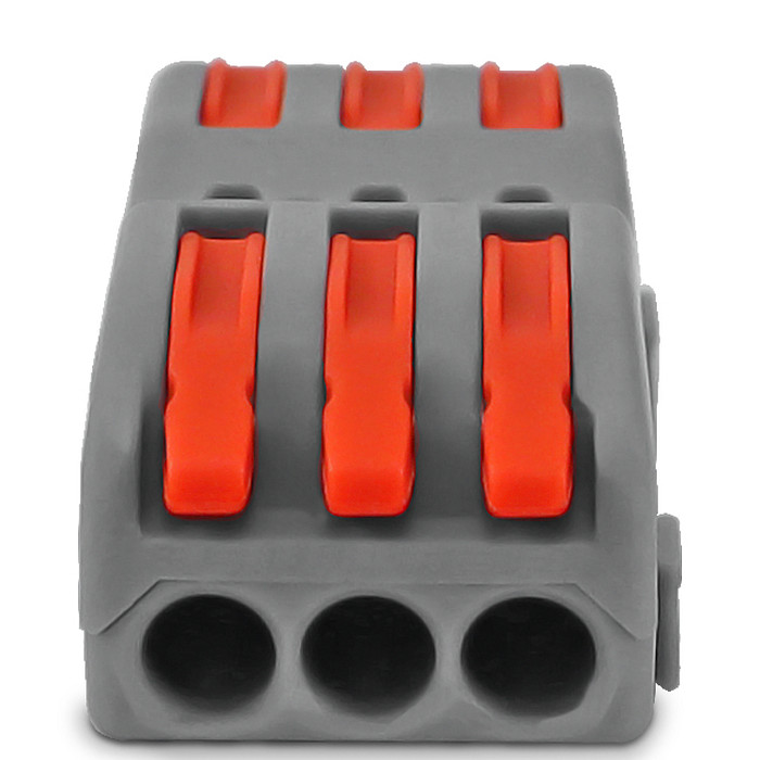 Conector de Emenda Rápida 3 Vias 3 Polos para Cabo até 4mm² Corrente máx. 32A - KV212