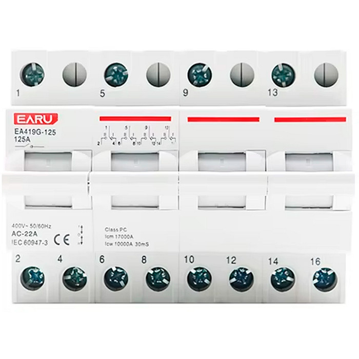 Chave de Transferência 4 Polos 125A Trilho DIN Tetrapolar Rede Gerador