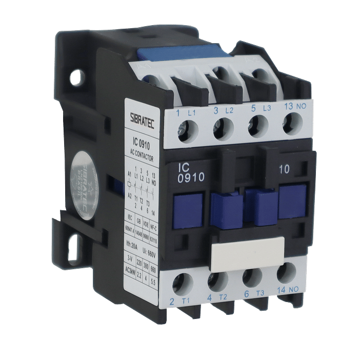 Contator Tripolar 9A 0910 Bobina 110V 127V com Contato aux. 1NA