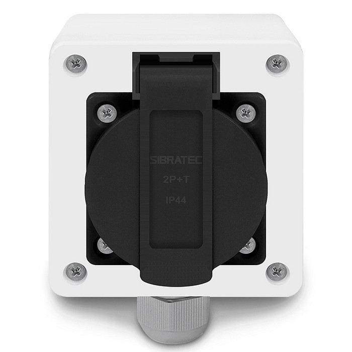 Tomada Preta c/ Tampa e Caixa Branca 2p+t 10A e 20a Padrão Brasileiro Trilho Din