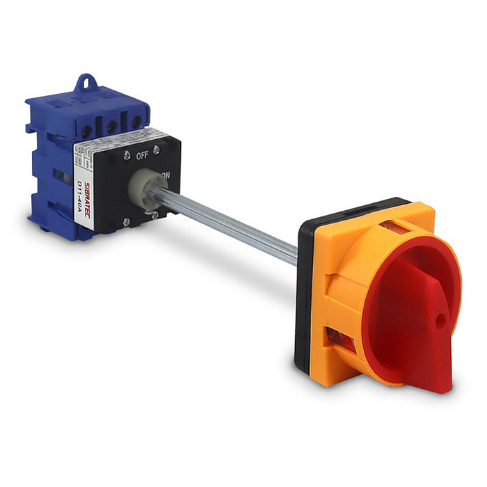 Chave Liga Desliga Rotativa 40A 3 Polos com Haste para Porta de Painel - D11-40A