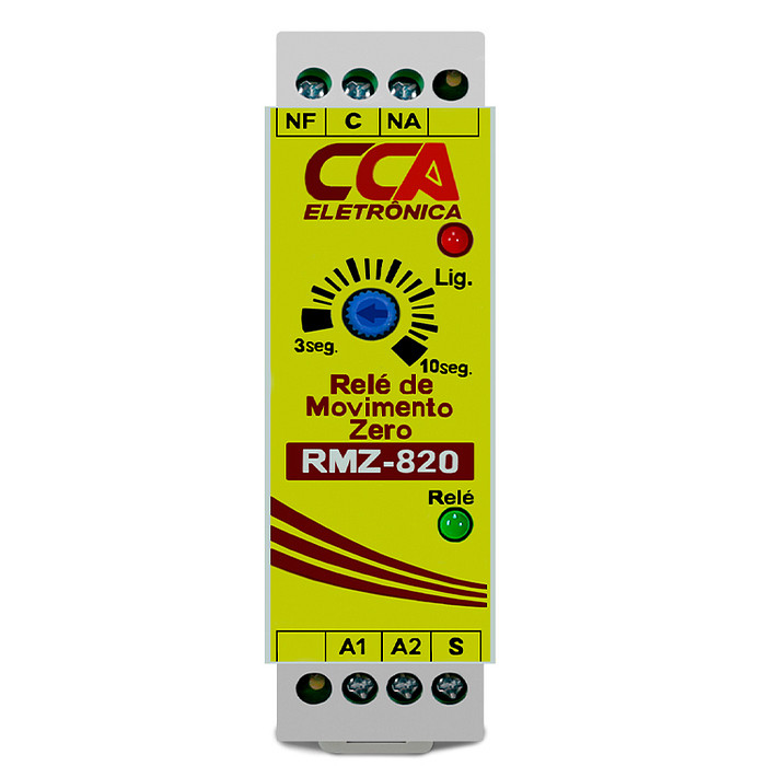 Rele de Segurança Monitoramento De Movimento Zero Motor Parado 24V - RMZ-820