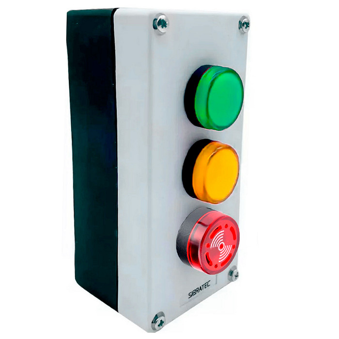 Kit Monitor de Nível com Alarme Sinalizador Sonoro e Visual + 3 Micro Boias