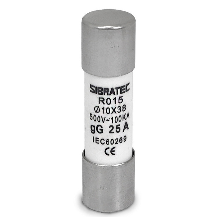 Kit 10 Fusível Tipo Cartucho Retardado gG de 25A | 10x38mm RO15 | 100kA 500V