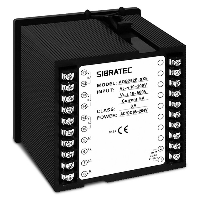 Multimedidor Trifásico (Tensão, Corrente e Frequência) Sem Saída 96x96mm - AOB292E-9X5