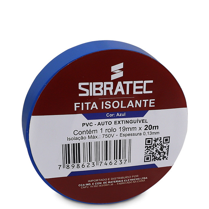 Fita isolante Azul 19mm x 20 Metros Antichamas