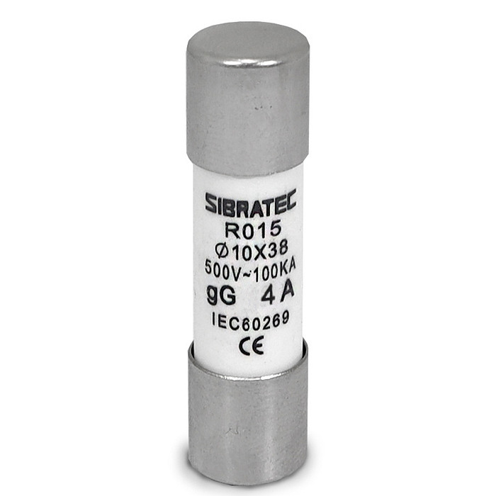 Kit 10 Fusível Tipo Cartucho Retardado gG de 4A | 10x38mm RO15 | 100kA 500V