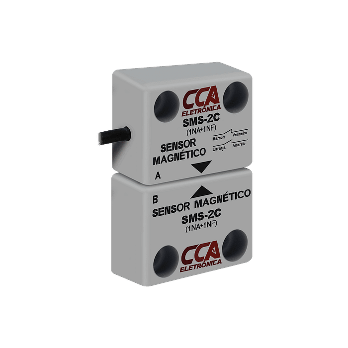 Sensor Magnético de Proximidade 1NA + 1NF - Emissor + Receptor - SMS-2C