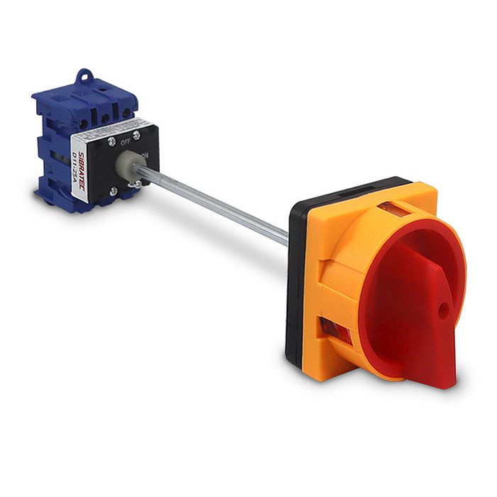 Chave Liga Desliga Rotativa 25A 3 Polos com Haste para Porta de Painel - D11-25A