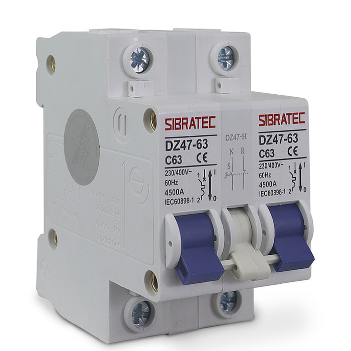 Chave de Transferência Manual 1 Polo 63A Trilho DIN Disjuntor Intertravado uso Rede Gerador - DZ-47