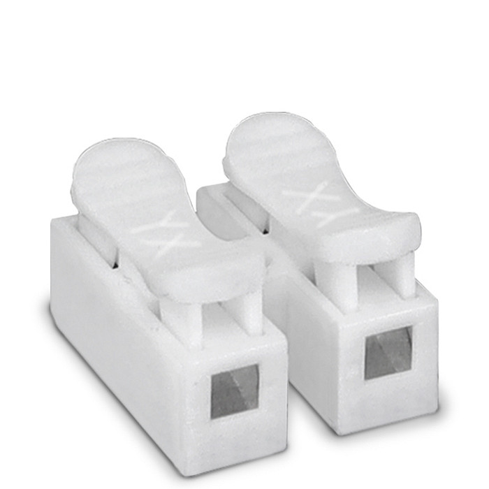 Kit 100 Conector Rápido Emenda 2 Vias Inline Cabo até 2,5mm² Corrente Máx. 10a - CH-2