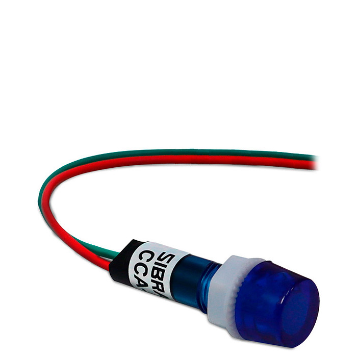 Sinaleiro LED Azul 12V-24V Padrão 9mm - Tipo "Olho de Boi"