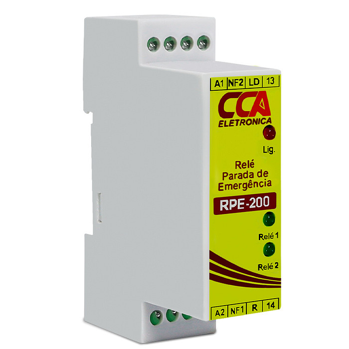 Relé Controle de Segurança Parada De Emergência 2 Entradas Duplo Canal 24V - RPE-200