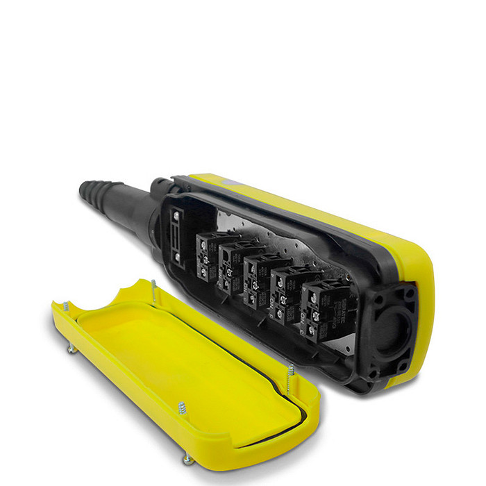 Botoeira Industrial Pendente com 4 Botões + Botão Emergência - XAC-A4713