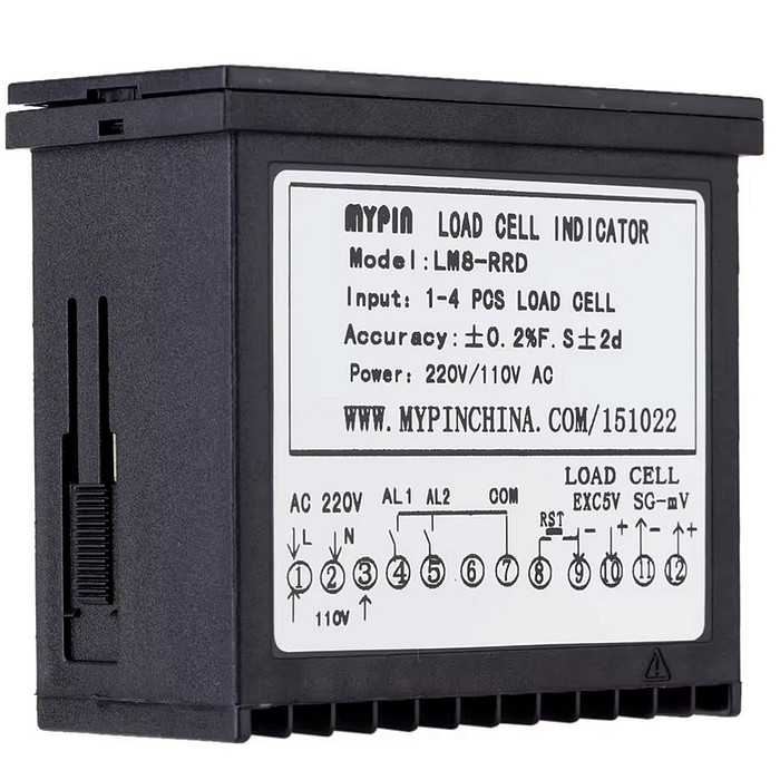 Indicador de Peso com 2 Saídas a Relé 110/220V Bivolt 48x96mm para Célula de Carga - LM8-RRD