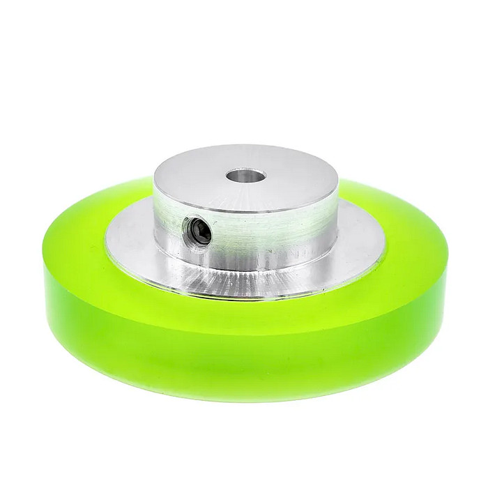 Roda Roldana de Silicone 200mm para Encoder Eixo 6mm
