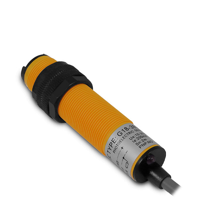 Sensor Fotoelétrico Difuso 18mm PNP-NA 10-30V Range 2m com 3 Fios - G18-3B2PA
