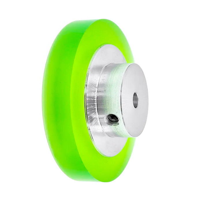 Roda Roldana de Silicone 200mm para Encoder Eixo 6mm