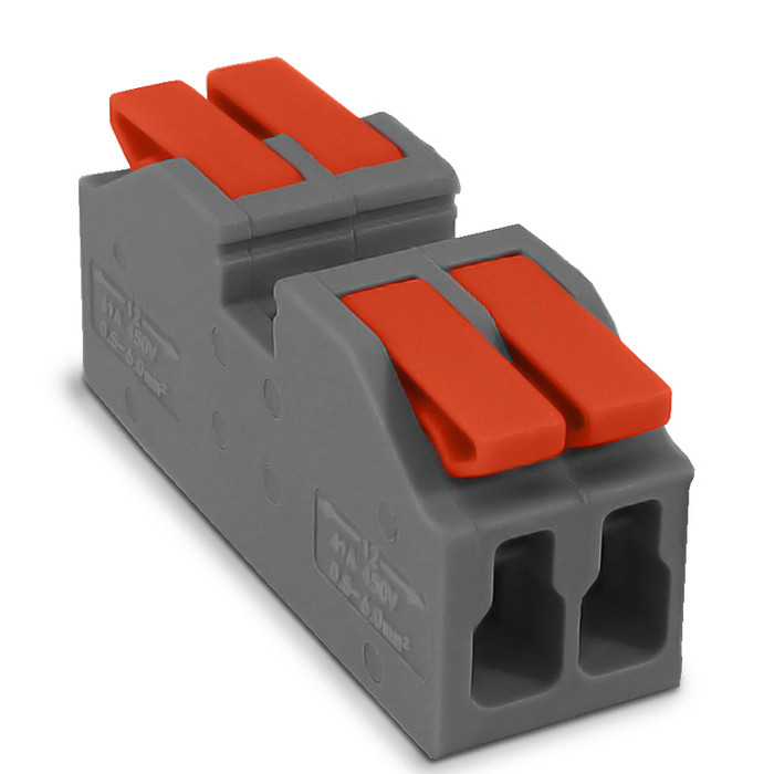 Conector de Emenda Rápida 2 Vias 2 Polos para Cabo até 6mm² Corrente máx. 41A - KV226