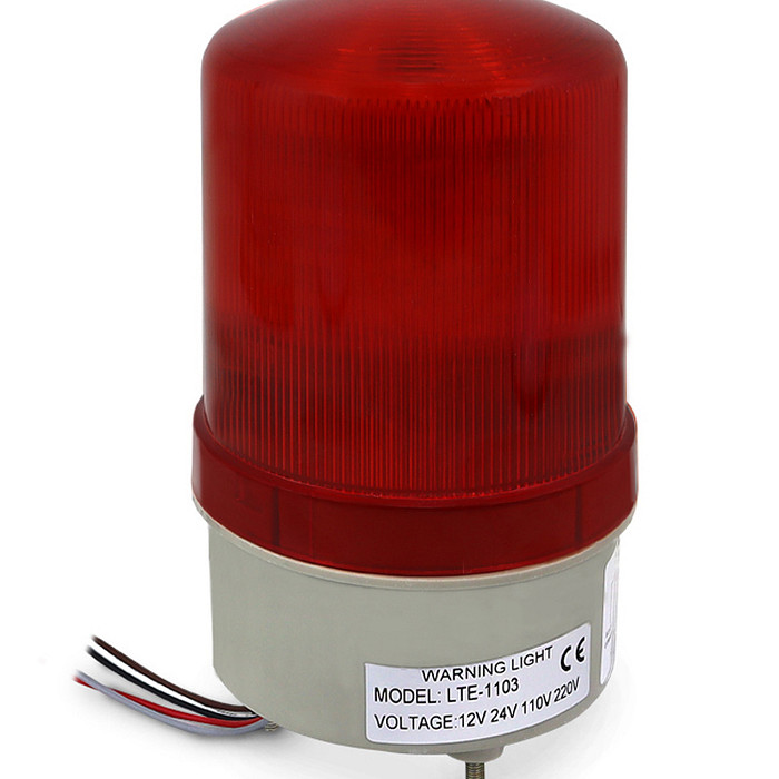 Sinalizador Giratório Vermelho com Buzzer 12V-220V (AC/DC) Giroflex - LTE1101