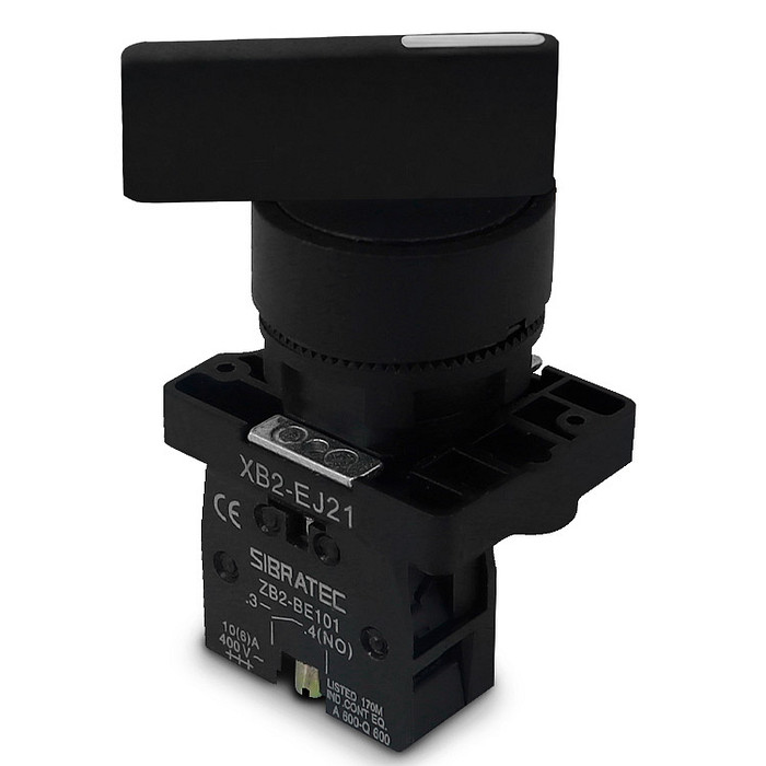 Chave Seletora com 2 Posições 1NA Plástica 22mm Manopla Longa - EJ21