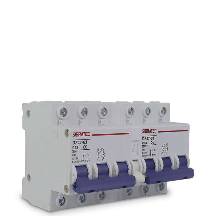 Chave de Transferência Rede Gerador Manual 63A 3 Polos para Trilho DIN com Disjuntor Intertravado - DZ-47