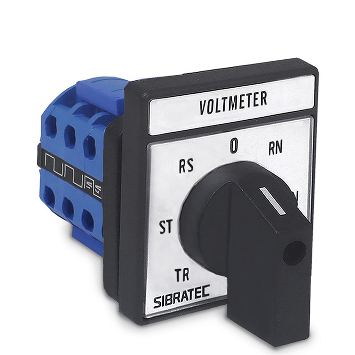 Chave Voltimétrica Rotativa com 7 Posições 660V 20A para Porta de Painel - LW28-20V