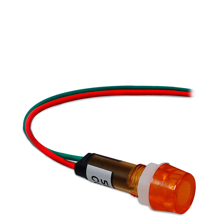 Sinaleiro LED Amarelo 12V-24V Padrão 9mm - Tipo "Olho de Boi"