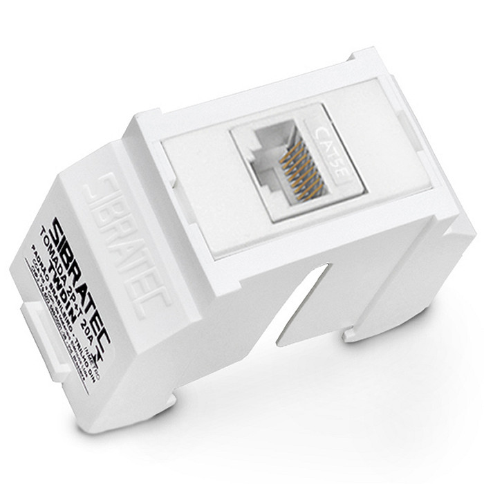 Conector Fêmea Ethernet RJ45 Suporte Trilho Din Categoria 5E - TWRJ45