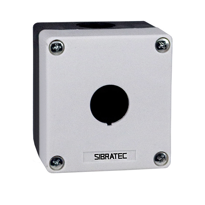 Caixa Plástica Botoeira com 1 Furo 22mm Branco e Preto