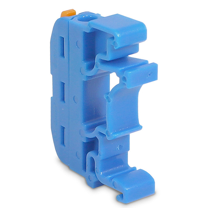 Borne Conector de Emenda Rápida Alavanca cor Azul 1 Polo 32A Cabo até 4mm Trilho DIN