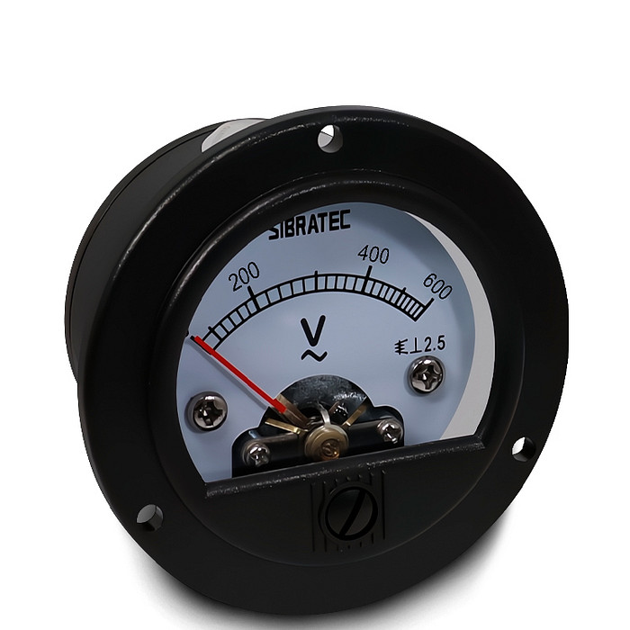 Voltímetro Analógico Redondo Medição 0-600V Padrão Ø52mm - SF-52