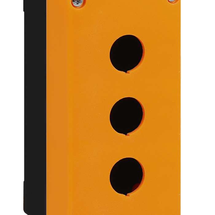 Caixa Plástica Botoeira com 3 Furos 22mm Amarelo e Preto