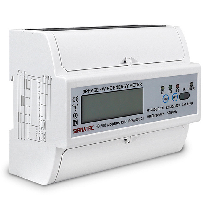 Medidor de Energia kWh Trifásico Medição Indireta por TC x/5A (5A-5000A)