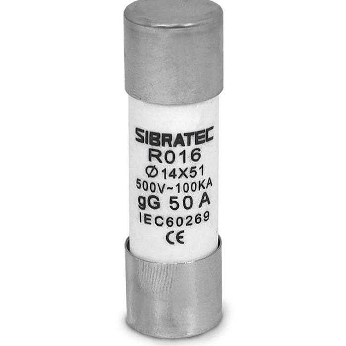 Kit 10 Fusível Tipo Cartucho Retardado gG de 50A | 14x51mm RO16 | 100kA 500V