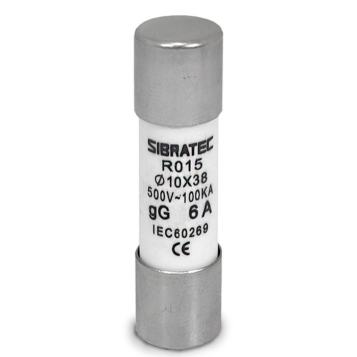 Kit 10 Fusível Tipo Cartucho Retardado gG de 6A | 10x38mm RO15 | 100kA 500V