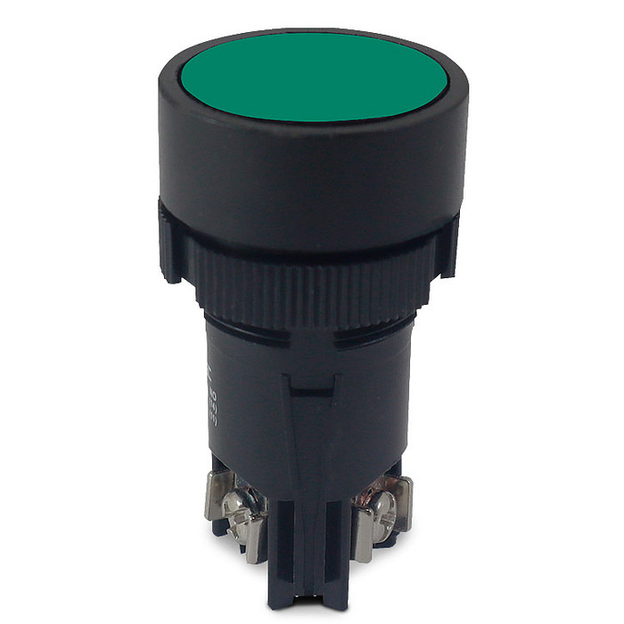 Botão de Impulso Verde 1NA+1NF Monobloco Plástico 22mm - XB2-EA135VD