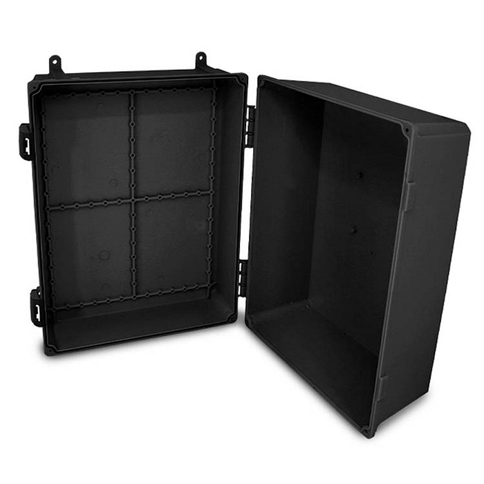 Quadro de Comando G 35x26x17cm Caixa Plástica Preta para Montagem de Materiais Elétricos - C352617