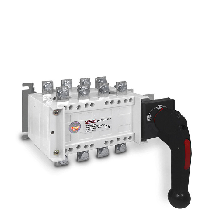 Chave de Transferência Manual 160A | 4 Polos | 3 Posições | Rede Gerador - SGLZ