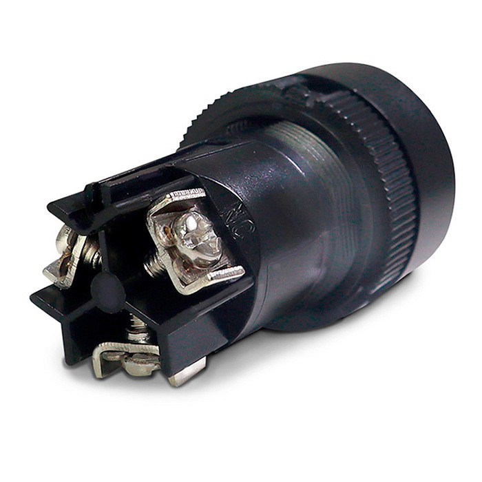 Botão de Impulso Preto 1NA+1NF Monobloco Plástico 22mm - XB2-EA125PT
