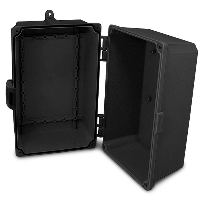 Quadro de Comando Caixa Plástica Preta P 20x14x14cm para Montagem de Materiais Elétricos - C201414-PT