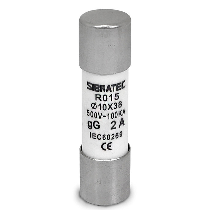Kit 10 Fusível Tipo Cartucho Retardado gG de 2A | 10x38mm RO15 | 100kA 500V