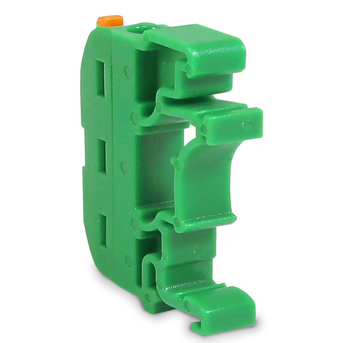 Borne Conector de Emenda Rápida Alavanca Verde 1 Polo 32A Cabo até 4mm Trilho DIN